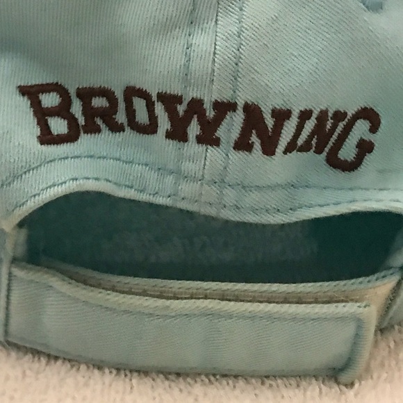 Browning Logo on Adjustable Light Blue Ball Cap - Picture 5 of 13